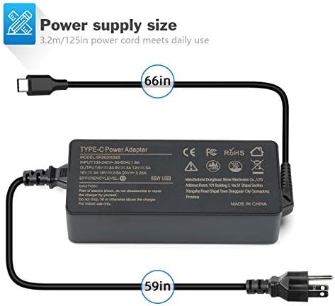 High-Speed 65 W Lenovo Laptop Charger for Think Pad & Yoga Models – Universal Power Supply with Enhanced Compatibility, Fast Charging, and Reliable Performance – Perfect for T450, T470, G50 Series & More – Includes AC Adapter & Power Cable