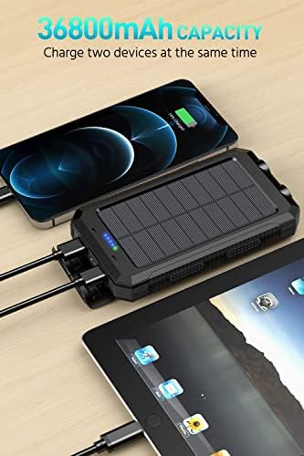 Ultimate 36,800 m Ah Solar-Powered Waterproof Charger – Dual QC 3.0 Fast Charging Power Bank with Built-in Flashlight for Smartphones and Electronics – Reliable Outdoor Companion in Deep Orange – Unmatched Durability for Travel, Camping, and Emergency Use – Enhanced Device Compatibility and Performance