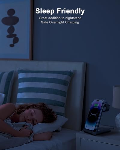 Revolutionize Your Charging Experience with the ADADPU 3-in-1 Wireless Charging Station for i Phone, Apple Watch, and Air Pods – Seamlessly Power Up Your i Phone 16 Pro Max, 15, 14, 13, 12, 11 Pro Max, XR, 8 Plus, and Watch Series 2-8 with Included 5 ft Cable and Adapter – Stylish, Space-Saving Design for Effortless Organization and Rapid Charging Efficiency