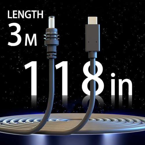 High-Power USB-C to DC Charging Cable for Starlink Mini – 140 W, 3 M/10 FT Waterproof Design, PD Ready for 65 W+ Sources – Ultimate Outdoor and Travel Compatibility