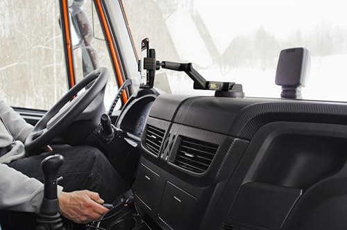 Heavy-Duty Truck Phone Mount with Super Suction Cup – Ultimate Mobile Device Holder for i Phone & Samsung, 16.9-Inch Long Arm for Maximum Stability & Flexibility, Ideal for Big Rig Drivers, Enhances Road Safety and Hands-Free Navigation