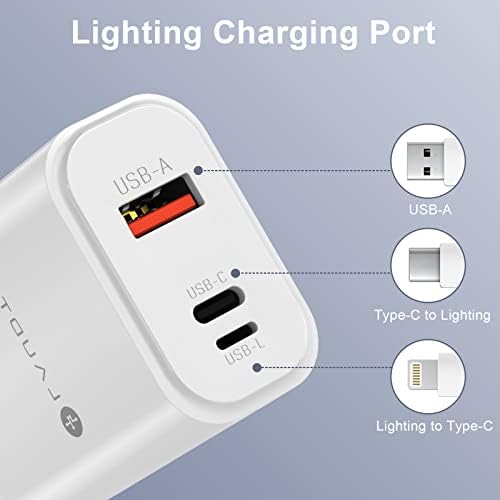 LAUDTEC 30 W Rapid Charge Block – Versatile 3-Port USB-C & QC Wall Charger for Fast Charging i OS & Android Devices – Compact Power Adapter with Enhanced Safety Features for Home, Office, and Travel Use