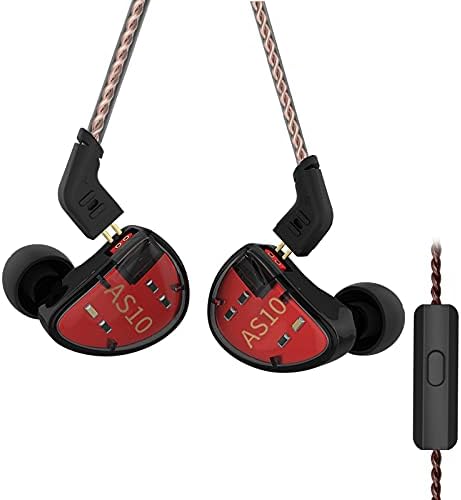 KZ AS10 Professional In-Ear Monitors with 5 Balanced Armature Drivers – Premium Noise Cancelling Headphones for Musicians, Singers, and Audio Lovers – Detachable 2 Pin Cable for Enhanced Durability – Stylish Cyan Design for Comfort and Performance