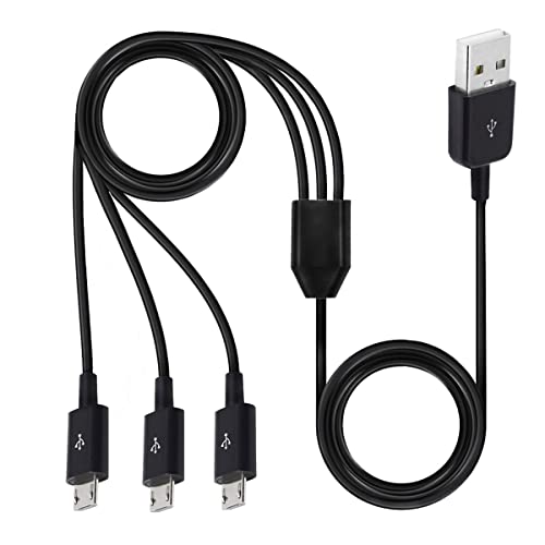Herfair 6-Way Micro USB Splitter Cable – 4.92 FT Multi Charging Cord for Enhanced Device Connectivity and Fast Data Transfer – USB 2.0 Type A Male to 6 Micro USB Male Adapters – Universal Compatibility for Smartphones, Tablets, and More