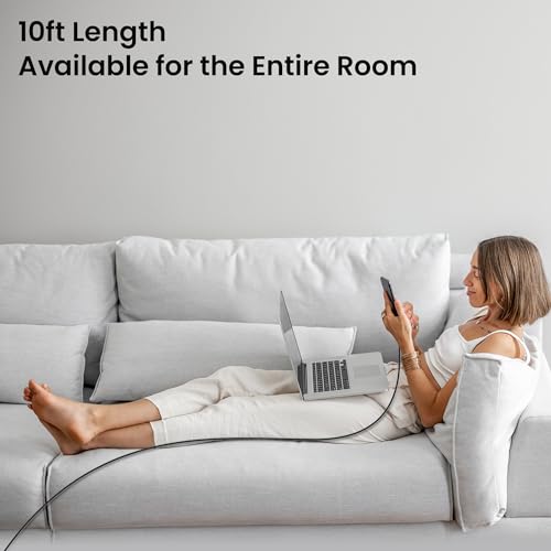 10 ft Braided USB to USB C Cable (2 Pack) – 90 Degree Right Angle Fast Charging Cord for i Phone 16/15 Series, Samsung Galaxy S10/S10+, LG V30, Nintendo Switch – Ultimate Durability and Flexible Connectivity