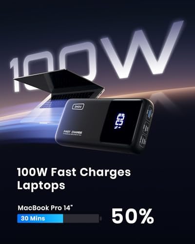 High-Capacity INIU Power Bank 25000 m Ah – 100 W Fast Charging Portable Charger for Laptops and Phones, Ideal Travel Companion for Students and Adventurers, Lightweight and Compact Design for Effortless Mobility, Perfect for Family Trips and Cruising