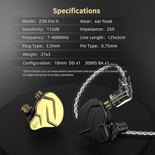 Discover the FEDAI KZ ZSN PRO X Hybrid In-Ear Monitors – Premium Bass Stereo Sound Earphones with Ergonomic Design, Featuring 1 BA + 1 DD for Unmatched Audio Fidelity, Durable Metal Build, Detachable Tangle-Free Cable, and Built-in Mic for Effortless Communication – Perfect for Audiophiles and Everyday Listeners Seeking Superior Sound Quality and Comfort