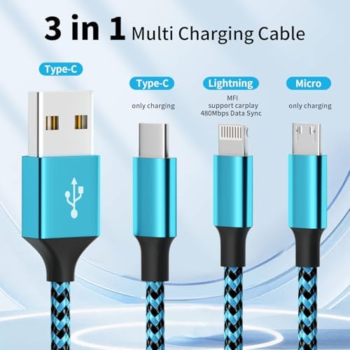 Ultimate 4-in-1 Fast Charging Cable – 65 W Multi-Device Charger with E-Mark Chip for i Phone 16/15/14/13, i Pad, and Laptops – High-Speed USB-C/Lightning Connectivity for Enhanced Performance and Versatility