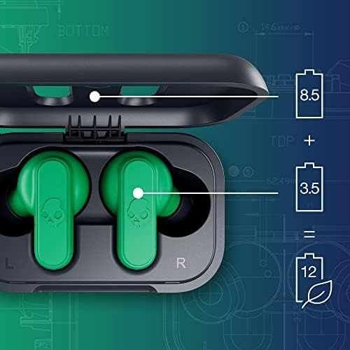 Skullcandy Dime 2 Bluetooth Wireless Earbuds – Noise-Isolating Audio with 12-Hour Battery Life, Integrated Microphone for Hands-Free Calls, Lightweight Design with Lanyard for Ultimate Portability – Compatible with i Phone & Android, True Black Finish for Stylish Comfort
