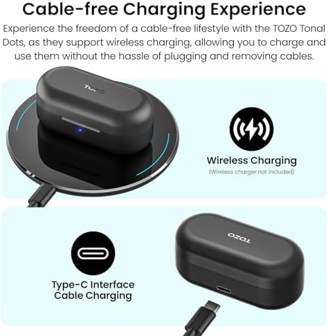 TOZO T12 Advanced Wireless Earbuds – Bluetooth 5.3 Noise Cancelling Headphones with ENC Mic, Unmatched 55-Hour Playtime, App-Customizable EQ, IPX8 Waterproof Protection, LED Display for Optimal Sound Experience – Perfect for Music Lovers and Active Lifestyles