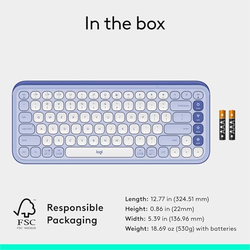 Elevate Your Workspace with the Logitech POP ICON Wireless Bluetooth Keyboard – Stylish Graphite & White Design, Effortless Multi-Device Switching, Comfortable Low-Profile Typing, and Customizable Keys for Enhanced Productivity on Laptops, Tablets, and PCs