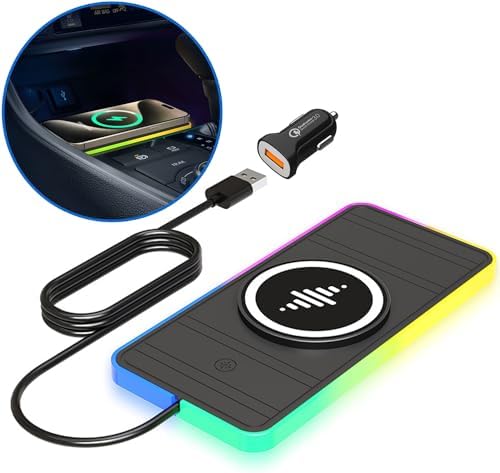 LANSEMKU Magnetic Wireless Car Charger Pad – 15 W Fast Charging with RGB Lighting for i Phone 16/15/14/13/12/11 Pro Max & Samsung Galaxy S24/S23/S22 Series – Ultimate Convenience and Style for On-the-Road Power Solutions