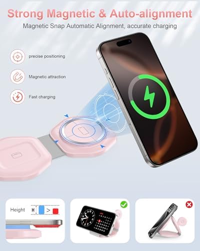 Ultimate 3-in-1 Magnetic Wireless Charging Station for Apple Devices – Foldable Travel Charger for i Phone 16/15/14/13/12 Pro Max, Apple Watch & Air Pods – Fast, Efficient, and Stylish Power Solution for On-the-Go Charging