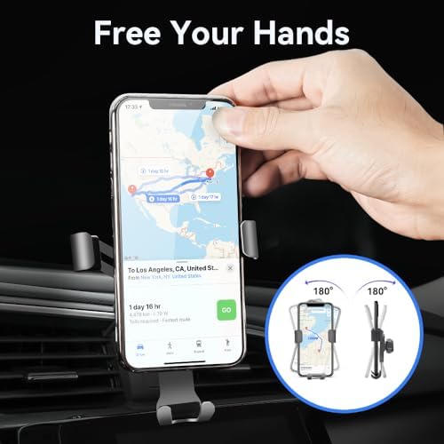 Premium Adjustable Car Phone Holder for Honda Civic 2016-2021 | Versatile Air Vent Mount for 4.7″-6.7″ Smartphones | Effortless Installation & 360-Degree Rotation for Optimal Viewing | Secure Grip Design Enhances Safety & Convenience | Perfect Honda Civic Accessory for Hands-Free Navigation & Calls