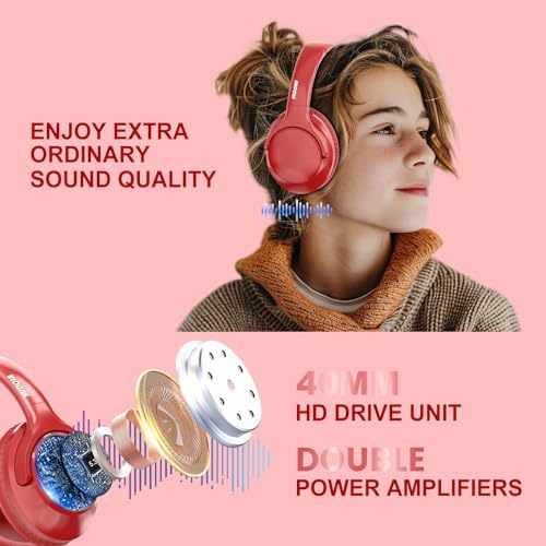 MIDOLA Hi-Fi Bluetooth Over-Ear Headphones – 68-Hour Playtime, Foldable Design for Ultimate Portability, Deep Bass with 6 Custom EQ Modes, Integrated Microphone for Crystal Clear Calls – Perfect for Travel and Home Office Use
