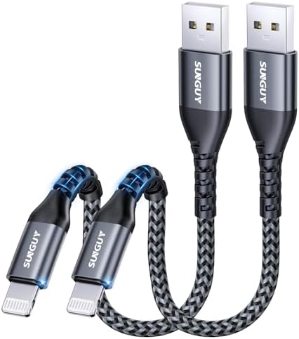 10 FT MFi Certified USB-A to Lightning Charging Cable – 2 Pack, Durable Nylon Braided Cord for Fast i Phone Charging – Compatible with i Phone 14/13/12/11 Pro Max, Mini, X, XS, XR, 8 Plus, SE & i Pad – Perfect for Home, Car & On-the-Go Use