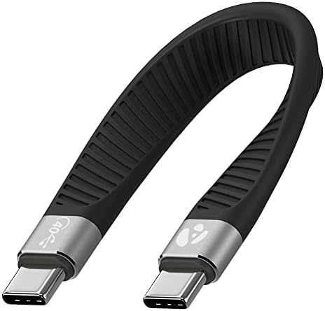 Ultra-Fast USB-C to USB-C USB4 Charger Cable – 5-Inch, 40 Gbps Data Transfer, 240 W Power Delivery, Thunderbolt 3/4/5 Compatible, Perfect for i Phone 15/16, i Pad, Mac Book, Samsung Galaxy, and More – Travel-Ready, Durable, High-Performance Cable for Enhanced Connectivity