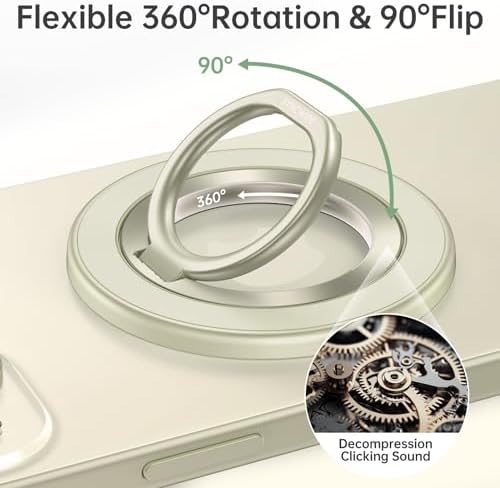 Syncwire Magnetic Phone Ring Holder – Titanium Alloy Kickstand for i Phone 12-16 Pro Max & Compatible Android Devices – Ergonomic Design, Enhanced Mag Safe Stability, Lightweight Grip for Ultimate Hands-Free Convenience