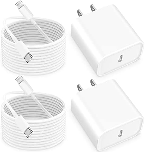 Linocell 20 W USB-C Wall Charger Duo with 6 FT MFi Certified Lightning Cable – Accelerated Charging for i Phone 14, 13, 12, 11 Pro Max & i Pad – Compact & Travel-Friendly Power Solution for Effortless Device Management
