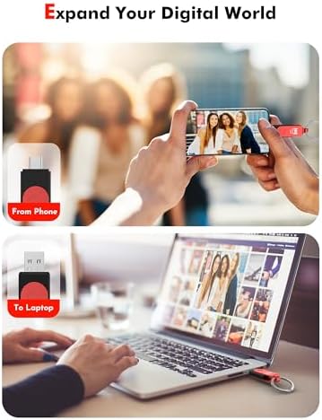 MOSDART 256 GB USB 3.1 Dual Flash Drive – Lightning-Fast Data Transfer for i Phone 15/16, Android, i Pad & Mac Book – Versatile USB-C & A Compatibility – Portable Keychain Design with LED Status Indicator