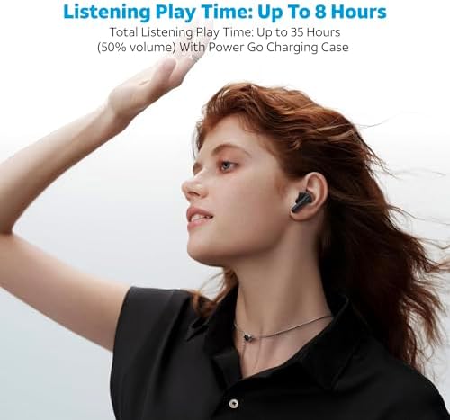 AT&T Essentials True Wireless Bluetooth Earbuds – Experience Unparalleled Sound Quality with Advanced Noise Cancellation, 35-Hour Battery Life, and IPX4 Water Resistance for Active Lifestyles, Featuring Intuitive Touch Controls and Universal Device Compatibility in Stylish Black Finish