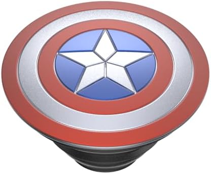 Marvel Captain America Mag Safe Pop Socket Grip – Secure Enamel Phone Holder with Kickstand, Wireless Charging Ready, Lightweight Design for Ultimate Usability and Marvel Fandom Style