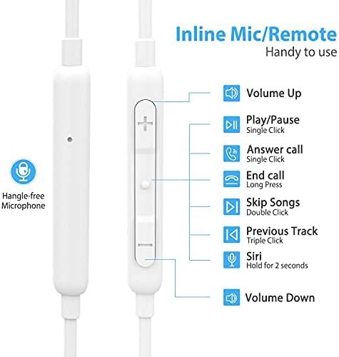 High-Performance Lightning Earbuds with Magnetic Design – MFi Certified Sports Headphones for i Phone 14/13/12/11/Pro Max/Xr/Xs Max/X – Noise-Isolating In-Ear Earphones with Built-in Microphone for Ultimate Workout Experience – Secure Fit and Premium Sound Quality