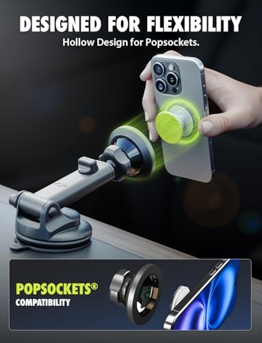 Bracketron Magnetic Car Mount for Cell Phone, MagAlign Max Car Vent Phone Mount【Strongest Magnetic+ Suction】, Vent Phone Mount for Car for iPhone 16 Pro Max 15 14 13 12 – MagSafe Car Accessories – Enhanced Compatibility and Speed