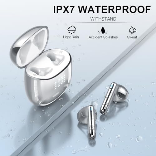 Kicoeon Premium Wireless Earbuds – 48-Hour Uninterrupted Playtime, Advanced IPX7 Waterproof Rating, Next-Gen Bluetooth 5.4 for Seamless Connectivity, Enhanced Call Clarity with Quad Microphone System, Elegant Beige Design Tailored for Active Lifestyles, Fully Compatible with Android & i OS Devices