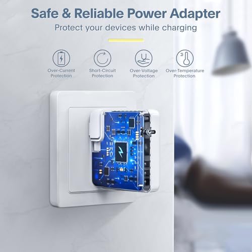 Ultra-Fast 118 W USB-C Power Adapter for Mac Book Pro & Air – Charge Your M1, M2, M3, M4 Devices in Record Time with 6.6 ft Cable – Smart IC Technology for Optimal Safety and Efficiency – Compact, Lightweight Design for Home and Travel Use – Compatible with i Pad Pro & All USB-C Devices – Experience Industry-Leading Charging Performance and Save Hours on Your Charging Time