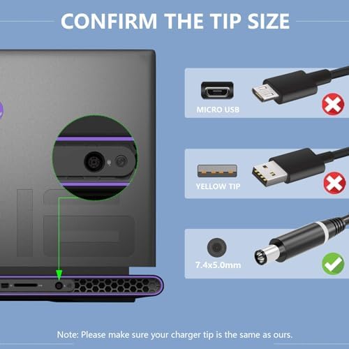 High-Performance 180 W Ga N Charger Adapter for Dell Precision 7680, 7670, 7770, 7780 – Ultra-Fast and Versatile AC Power Supply with 19.5 V 9.23 A Output – Compatible with Multiple Models Including 7510 to 7550 – Ideal for Professionals Seeking Reliable Power Solutions – Includes US Power Cable for Instant Use
