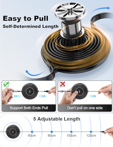 Revolutionary 4-in-1 Retractable USB-C Charging Cable for i Phone 16, Samsung, Mac Book & i Pad – 100 W High-Speed Power Delivery, Tangle-Free Storage, and Sleek Black Design for Ultimate Portability in Home, Office, and Travel Settings