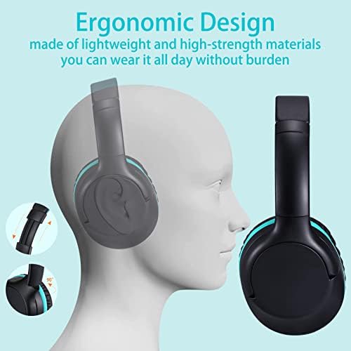 Volume-Limited Over-Ear Kids Headphones – Safe 94 d B Design for Ear Protection – Ultra-Lightweight & Foldable – Perfect for School, Gaming, and Daily Adventures – Trendy Blue Color Compatible with Tablets, PCs, and Smartphones