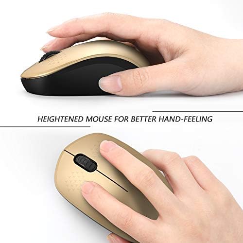 Light Blue Wireless Mouse – Ultra-Quiet 2.4 GHz Noiseless Computer Mouse with USB Receiver for Seamless Windows Experience – Portable, Ergonomic Design for Home, Office, or Travel