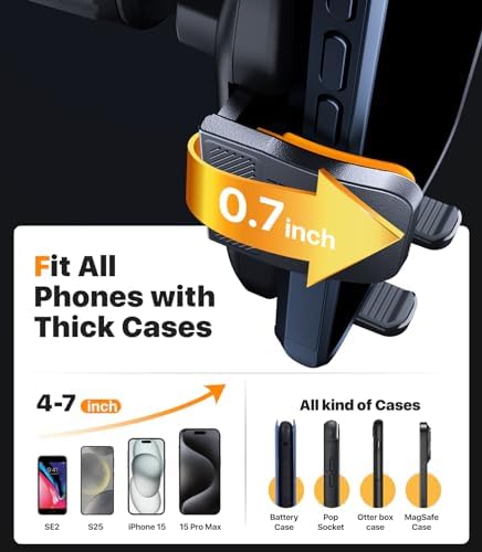 Revolutionary 360-Degree Adjustable Car Phone Holder with Superior Suction Power for Secure Dashboard and Windshield Mounting – Universal Fit for All Devices and Cases, Extended Arm Flexibility for Effortless Navigation and Hands-Free Communication
