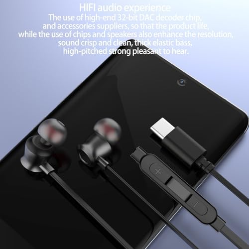 Transform Your Listening Experience with ASVOQ High-Performance USB C Earbuds – Premium Wired Sound Solutions with Integrated Mic & Volume Control for Samsung Galaxy S25/S24/S23 Ultra, i Phone 16/15 Pro Max, Pixel 8 & More – Exceptional Sound Precision for Work, Travel, and Daily Use. Enjoy Unrivaled Compatibility and Comfort with a Robust, Lightweight Design Perfect for All-Day Wear – Tailored for Audio Enthusiasts and Professionals, Offering Effortless Control Over Your Sound with Built-In Volume Adjustment and Hands-Free Calling. Choose ASVOQ for High-Fidelity Audio and Multifunctionality Across a Variety of Devices – Your Ultimate Wired Earbuds for Rich Audio and Convenience in Every Situation.