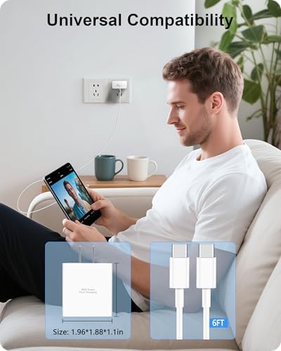 Revolutionize Your Charging Experience with the 45 W USB C Pixel Charger – Ultra-Fast Wall Adapter with 6 FT Type C Cable for Google Pixel, i Phone 16/15 Pro, Galaxy S25/S24, and More – Enhanced Compatibility, Safety Features, and Portability for On-the-Go Power!