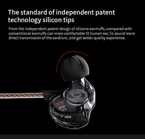 CCZ DC01 Pro Wired In-Ear Monitor Headphones – Premium Gaming Earbuds with Patent-Pending Comfort-Fit Ear Fins – Exceptional Sound Quality for Gamers and Musicians – Versatile Compatibility for All Devices – Sleek Black Design for Style and Performance