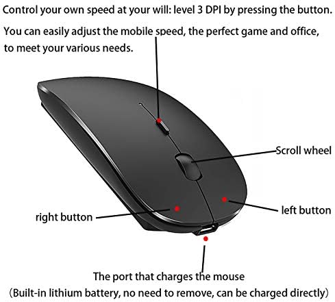 Premium Wireless Mouse for Mac and Windows – Ergonomic, Rechargeable, and Silent Click Design for Enhanced Productivity on Mac Book, Chromebook, and PC – Ideal for Travel and Home Office Setup – Durable and High-Precision Tracking