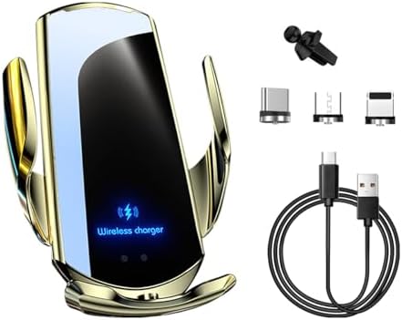 15 W Fast Charging Wireless Car Charger Mount – Universal Air Vent Phone Holder with Smart Sensor Technology for Quick Power-Ups, Sleek Silver Design, Enhanced Compatibility for Most Smartphones – Ideal Automotive Accessory for Safe, Hands-Free Navigation