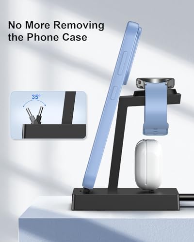 NANAMI 30 W USB C Charging Station – Versatile 3-in-1 Fast Charger for Samsung Galaxy Devices & i Phone 15/16 Pro Max – Compact Design with Dedicated Stands for Galaxy Watch & Buds Pro – Enhanced Speed & Safety Features for Home, Office, and Travel