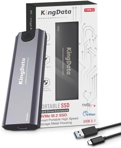 Ultra-Fast M.2 NVMe Enclosure – Tool-Free USB 3.1 Adapter for 2230/2242/2260/2280 SSDs, Up to 10 Gbps Transfer Speed with USB C to A Cable – Perfect for Windows, Mac, and Linux Users, Compact & Portable Design for Enhanced Data Management