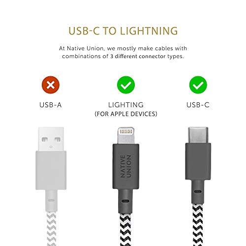 Revamp Your Charging Routine with Native Union 10 ft USB-C to Lightning Belt Cable – Ultra-Durable MFi Certified Cable for i Phone 14 Series & All Lightning Devices – Fast Charging & Data Transfer in Stylish Cosmos Finish for Enhanced Mobility and Performance
