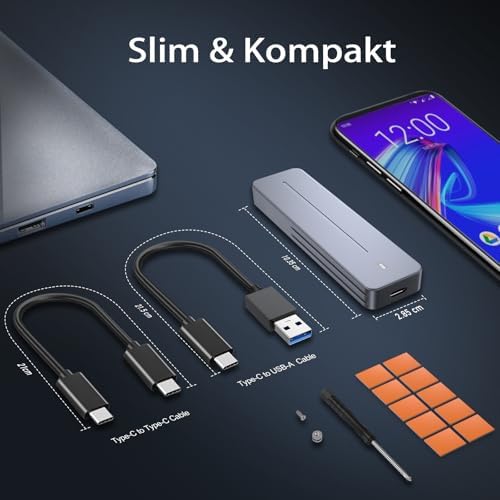 Revolutionize Your Storage with the VCOM M.2 NVMe Enclosure – High-Speed 10 Gbps USB 3.1 Aluminum Adapter for M-Key/M+B Key SSDs (2230/2242/2260/2280) – Ultimate Compatibility with Windows, Mac, Linux & Android – Built-in Cooling Pad for Enhanced Thermal Performance and Reliability