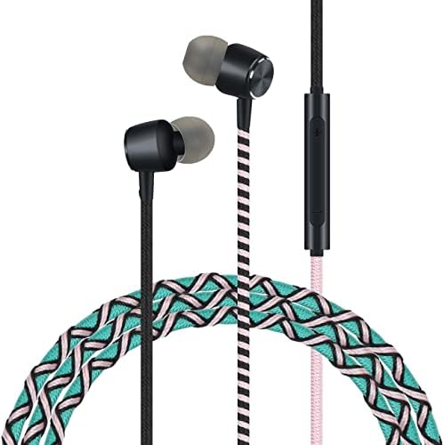 URIZONS Vibrant Rainbow Wired In-Ear Earbuds – Premium Tangle-Free Headphones with Built-in Microphone for Seamless Connectivity with Laptops, Tablets, and Smartphones – Ideal Gaming and Music Companion for Extended Comfort and Sonic Clarity