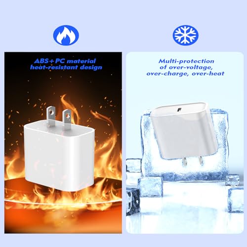 Rapid Charge i Phone Power Duo: 20 W PD USB-C Wall Adapter & 10 FT Lightning Cable Pair for i Phone 14/13/12/11/XS/XR/X/SE2022 – Ultimate Charging Flexibility and Speed for All Apple Devices