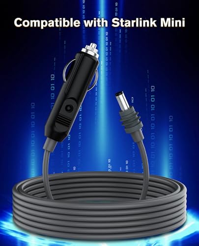 10 FT Heavy-Duty Starlink Mini DC Power Cable for Vehicles – Waterproof 12 V-24 V Charger with High-Speed 18 AWG Adapter for Uninterrupted Outdoor Connectivity and Adventure Ready Performance