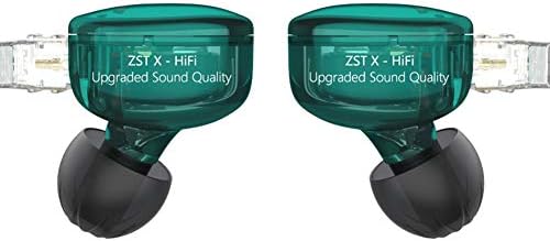 KZ ZST X Hybrid Dual Driver In-Ear Monitors – Premium Hi-Fi Stereo Earbuds with Detachable Cable for Audiophiles & Musicians, Ergonomic Design for Ultimate Comfort, Enhanced Audio Clarity & Precision, Lightweight & Portable for On-the-Go Listening in Cyan