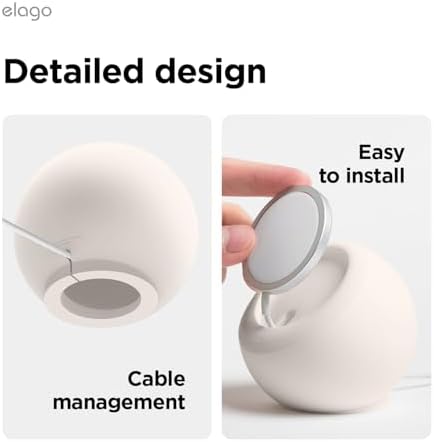 elago MS2 Charging Stand Compatible with MagSafe Charger – Premium Silicone, Compatible with iPhone 16/15/14/13/12 Series, Designed for MagSafe Stand [Black] [Charging Cable Not Included] – Enhanced Compatibility and Speed