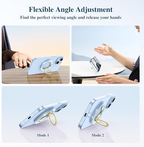 Discover the GVIEWIN Magnetic Phone Ring Holder: A Cutting-Edge 360° Rotatable Kickstand for Mag Safe Devices – Perfectly Tailored for i Phone 16 Pro Max/Plus, 15, 14, and 13 (Elegant White Finish) – Unmatched Stability and Hands-Free Viewing Experience Upgrade your smartphone usage with this premium accessory that not only enhances grip but also transforms your device into a versatile stand for effortless video calls and streaming. Featuring a robust magnetic attachment for secure hold, this stylish phone ring holder is engineered for seamless integration with Mag Safe technology. Experience the freedom of adjustable angles, allowing for convenient portrait or landscape modes, perfect for navigation or entertainment on-the-go. Its sleek white design not only ensures durability but adds a sophisticated touch to your device. Elevate your everyday smartphone experience with the GVIEWIN Magnetic Phone Ring Holder – where functionality meets elegance.